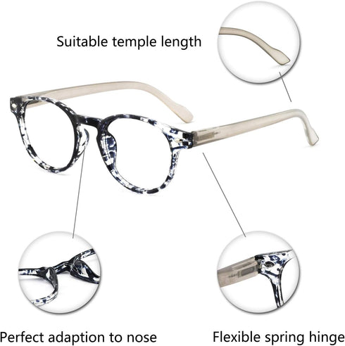 OCCI CHIARI Lightweight Designer Acetate Frame, Stylish Reading Glasses for Women, Black, 3.0