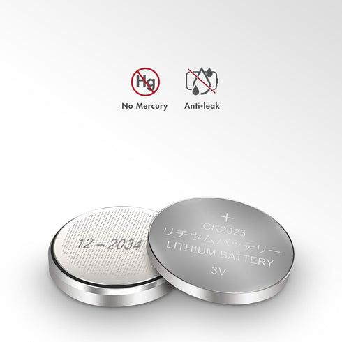 Tenergy 3V CR2025 Batteries, Lithium Button Coin Cell 2025 Battery, Ideal for Key FOBs, Calculators, Watches (5 Pack)