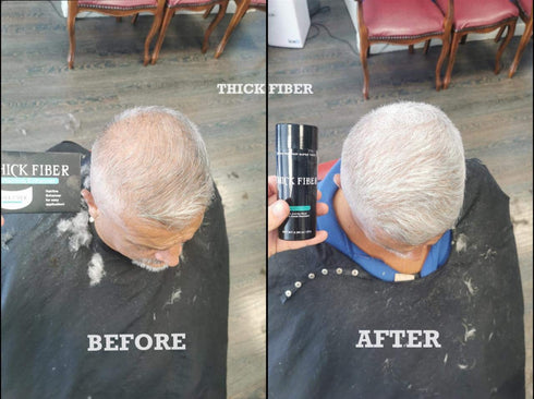 THICK FIBER Hair Fibers for Thinning Hair & Bald Spots (GRAY) - 25g Bottle, Conceals Hair Loss in Seconds, Hair Powder