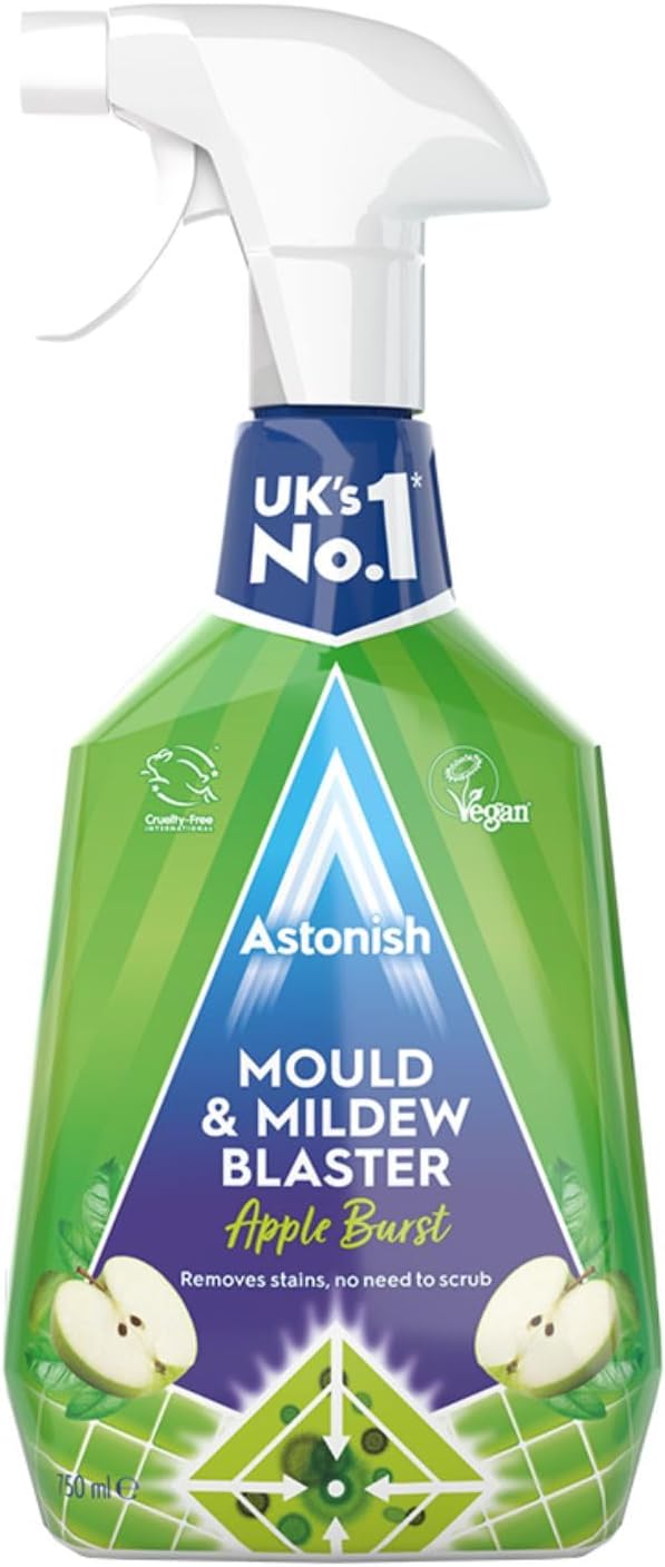 Astonish Apple Burst Household Cleaner for Shower Curtain, Bathroom Tiles, No Scrub, 750ml Spray Bottle