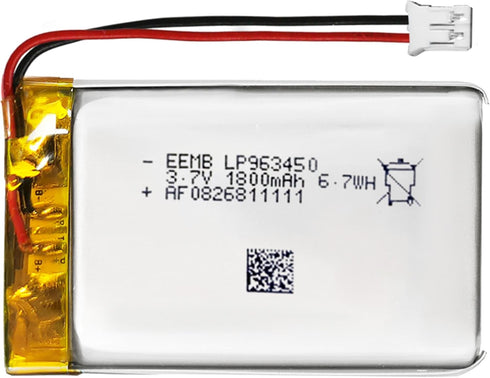 EEMB 3.7V 1800mAh Lithium Polymer Rechargeable Battery Pack with JST Connector for Speaker & Wireless Device (1)