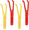 Chengu 4 Pieces Dental Floss Holder - Reusable Flosser Handle for Oral Clearing (Red, Yellow)