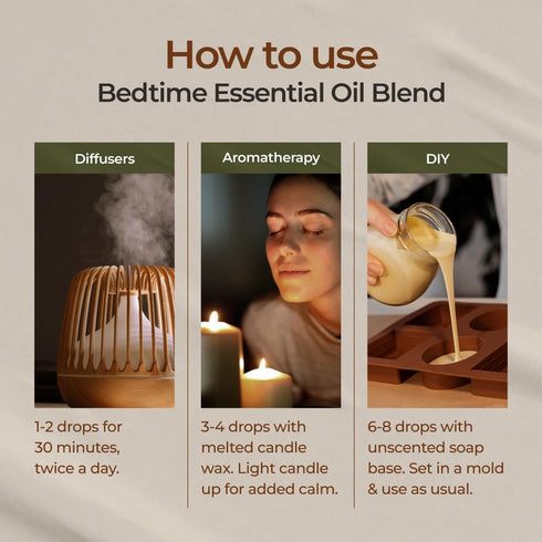 Gya Labs Bedtime Essential Oil Blend for Diffuser, 100% Natural Aromatherapy Oil for Sleep and Calming