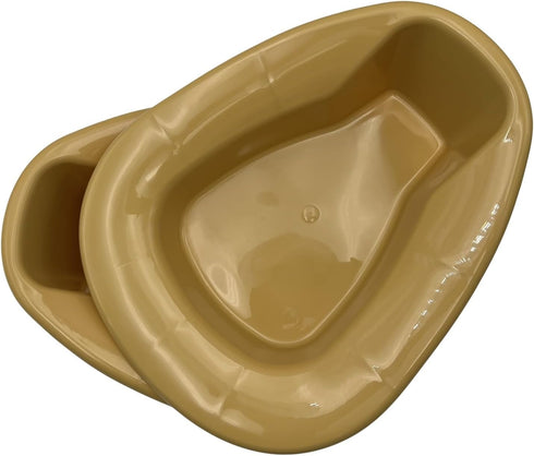 2 Pack Heavy Duty Portable Deluxe Stackable Contour Bedpan, Gold