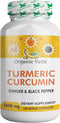 Organic Veda Turmeric and Ginger Capsules, 120 Pills for Joint Support, Non-GMO, Gluten Free Supplement