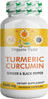 Organic Veda Turmeric and Ginger Capsules, 120 Pills for Joint Support, Non-GMO, Gluten Free Supplement