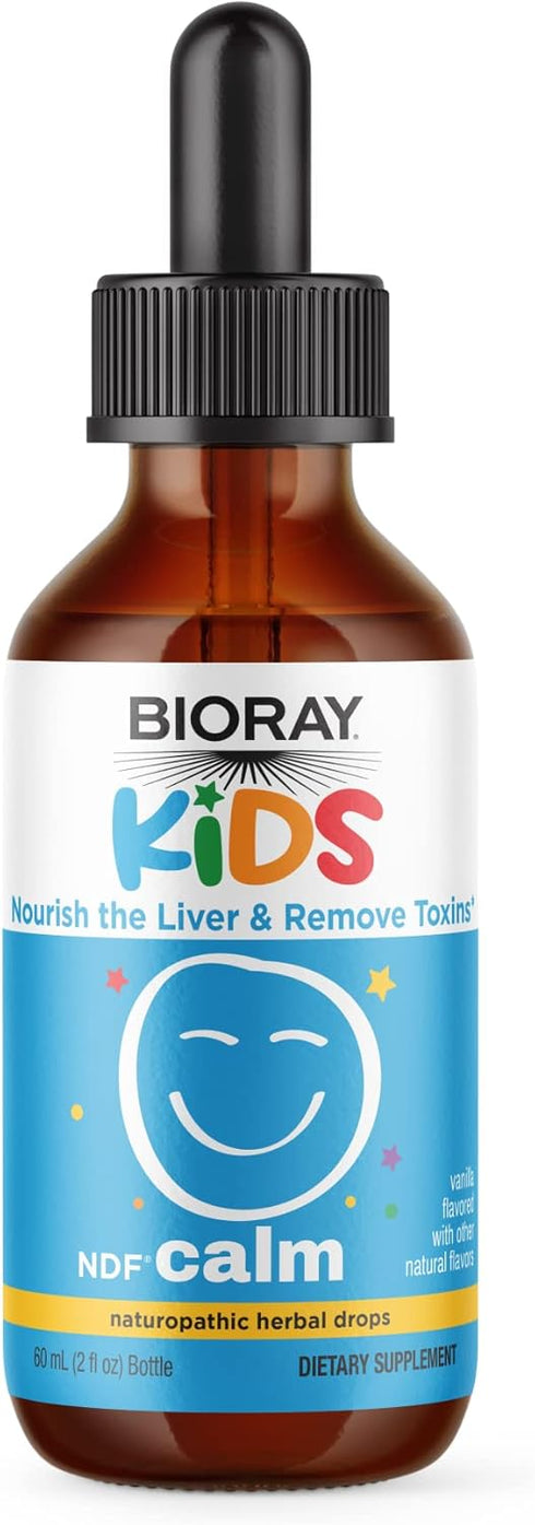 BIORAY Kids NDF Calm, Vanilla - 2 fl oz - Nourish the Liver & Remove Toxins - Non-GMO, Vegan, Gluten Free