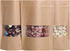 Kingrol 150 Count Kraft Paper Bags - 4.7 x 7.8 Inch with Resealable Lock Seal Zipper & Transparent Window