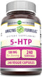 Amazing Formulas 5-HTP Supplement, 100 Mg Per Serving, Veggie Capsules, Non-GMO, Gluten Free, Made in USA (240 Count)