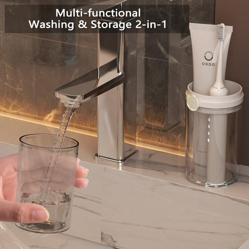 Travel Electric Toothbrush Cup Holder, Portable Toothbrush Case and Travel Kit for Bathroom Trips (White)