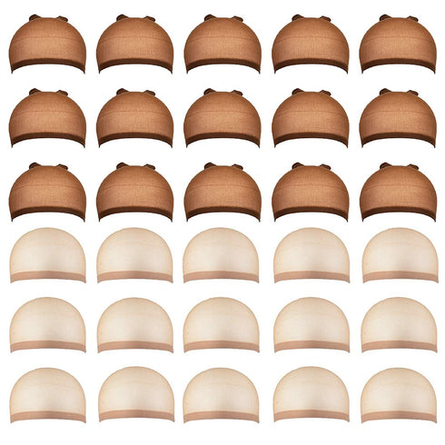 Smilco 30-Pack Wig Caps for Women, Ultra-Thin Lace Front Stocking Caps for Wigs, Cosplay & Daily Use
