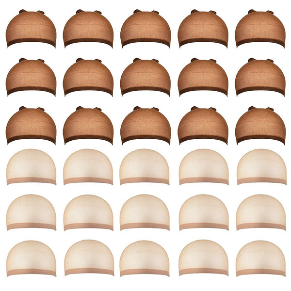 Smilco 30-Pack Wig Caps for Women, Ultra-Thin Lace Front Stocking Caps for Wigs, Cosplay & Daily Use