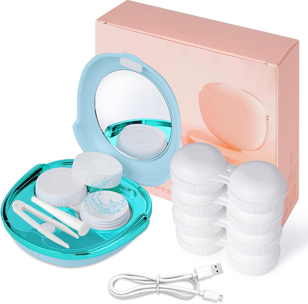 MV5 Ultrasonic Contact Lens Cleaner, Portable with USB Charger, Fits Disposable Soft, Colored & RGP OK Lenses (Blue)