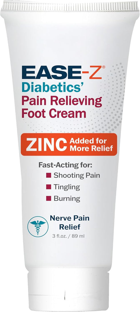 Diabetics' Pain Relieving Foot Cream, Extra-strength Cream for Neuropathy Pain Relief, 3.0 oz with Capsaicin, Menthol,