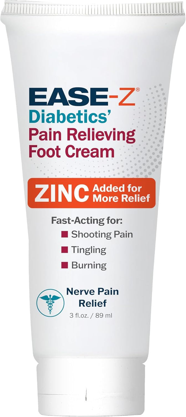 Diabetics' Pain Relieving Foot Cream, Extra-strength Cream for Neuropathy Pain Relief, 3.0 oz with Capsaicin, Menthol,