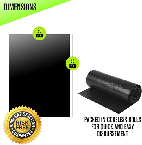 RL-3036XH 20-30 (100 Count) 30" 36" 1.5 Commercial, Aluf Plastics - Gallon Trash Can Liners - x - Thick MIL Equivalent