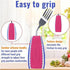 Set 1fork+1spoon=1set,Pink) Adaptive Utensils for Hand Tremors,Arthritis and Parkinsons -Weighted Silverware