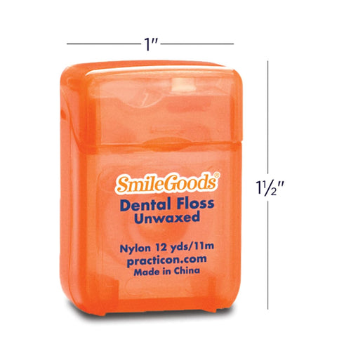 SmileGoods Unwaxed Dental Floss, Bulk Pack of 72, 12 Yards