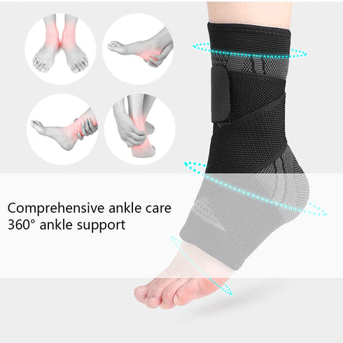 QMQJIA Compression Ankle Brace Support Sleeve - Breathable Stabilizer for Achilles Tendon, Arch Support & Swelling