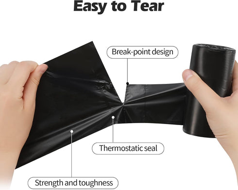 2-4 Gallon Portable Trash Bags, 120 Counts Thicken Small Garbage Bags for Office Kitchen Bedroom Trash Can