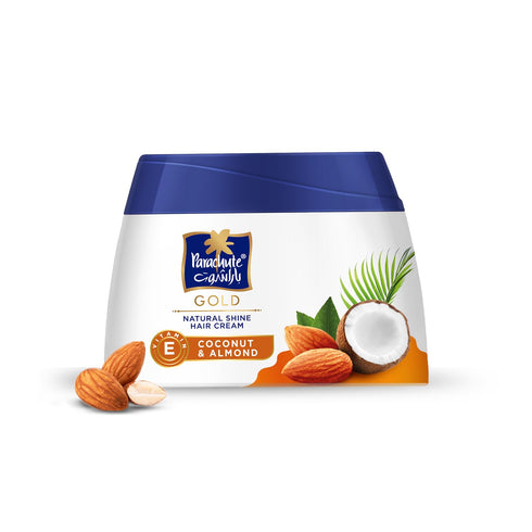 Parachute Gold Hair Cream Natural Shine - 4.7 fl.oz. (140ml) - Coconut & Almond Hair Care Cream for Men