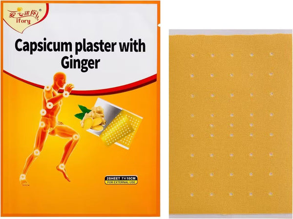 20 Count Capsaicin Patches, Capsicum Ginger Patch 3.94"x2.76", 10 Bags (2 Count/Bag)