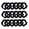 Set of 24 Black Satin Hair Scrunchies for Women, Elastic Hair Ties, Small Hair Bobbles, Fabric Hair Bands, Ponytail