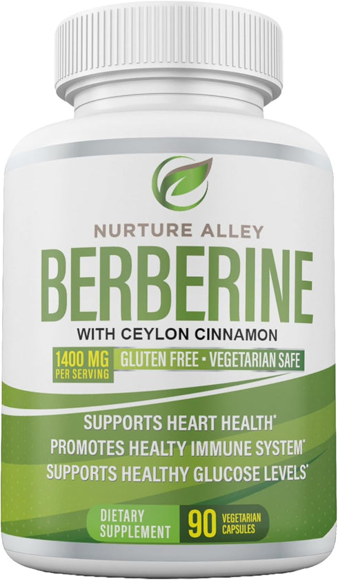 Berberine Complex, 1200mg Berberine HCL Plus 200mg Organic Ceylon Cinnamon, 90 Capsules