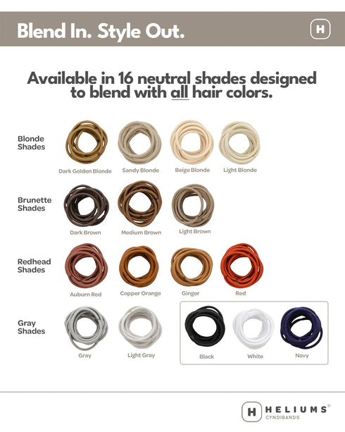 Heliums Small Hair Ties - Dark Brown, No Damage Mini 1 Inch Reusable 2mm Elastics for Thin Hair and Kids, 48 Count