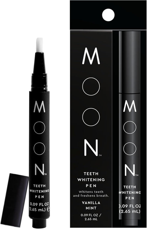 MOON Teeth Whitening Pen - Gentle on Sensitive Teeth, Vegan Whitening Gel with Antioxidants & Essential Oils - Vanilla