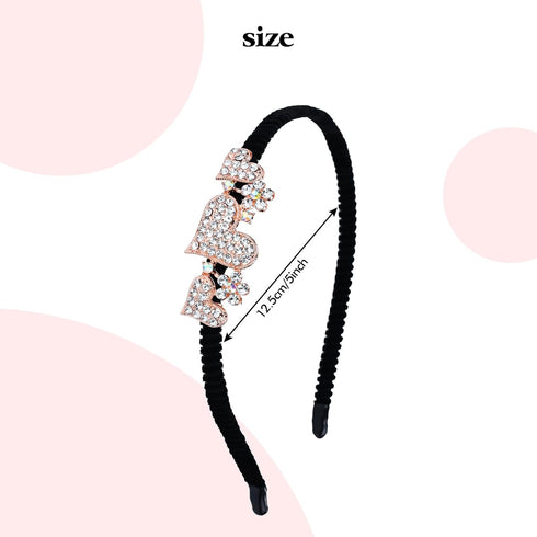 Lawie 8 Pack Rhinestone Flower Butterfly Bowknot Headbands, Sparkly Black Metal Hair Accessories for Women Girls
