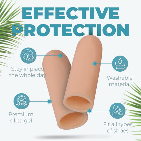 Homergy Original Soft Gel Toe Cap, 6 Big Toe Protectors for Women & Men, Relief from Missing/Ingrown Toenails, Corns,