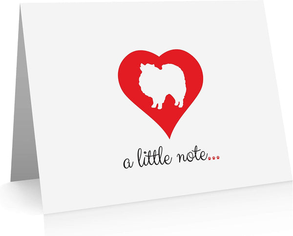 Little Notes by Comptime Pomeranian Note Cards (24 Fold-over Cards and Envelopes) Pomeranian Thank You Cards
