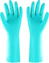 Elgood Reusable Kitchen Gloves - 2 Pairs, Purple & Blue, Medium, Latex-Free with Cotton Lining for Dishwashing