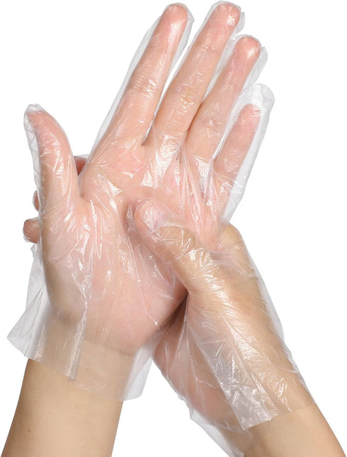 Food Prep Transparent PE Plastic Cooking Eating Safe Handling (100pcs)