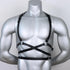 ROIEIIR Mens Leather Restraint Body Harness, Punk Gothic Chest Harness with Adjustable Waist & Shoulder Straps, Fashion