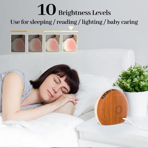 Meditation 30 12 10 32 4 White Noise Sound Machine with Soothing Sounds Colors Night Light Brightness Levels Volume