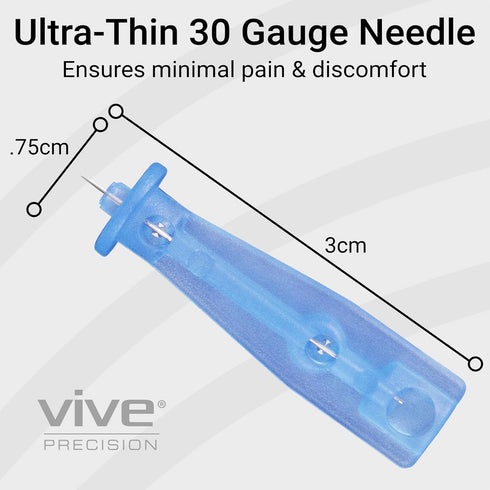 Vive Easy-Twist Lancets, 300 Count 30 Gauge Disposable Finger Pricker Needle Pen for Diabetes Testing