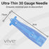 Vive Easy-Twist Lancets, 300 Count 30 Gauge Disposable Finger Pricker Needle Pen for Diabetes Testing