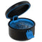 BVN Leak-Proof Denture Bath Cup for Travel, Denture Soaking Cup with Strainer (Black + Blue)