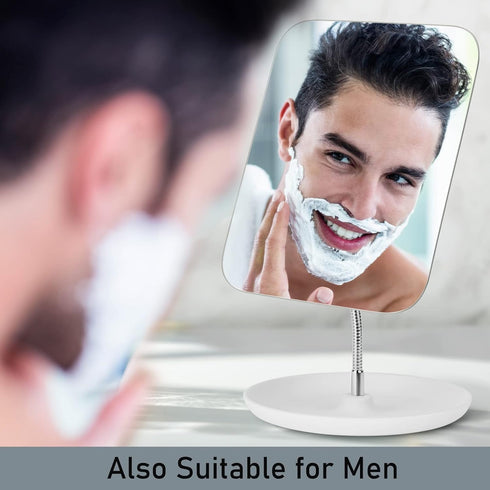 Table Vanity Mirror with Stand, Makeup Mirror for Desk, Adjustable Flexible Gooseneck, 360° Rotation Portable Mirror