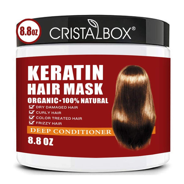 Keratin Hair Mask, 250g Hair Treatment for Dry Damaged Hair, Deep Repair Damage Hair Root, Natural Hydrating Hair Masque