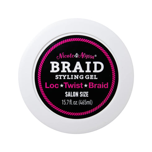 Nicole & Alyssa Braid Styling Gel - Define Your Hair with Healthy, Frizz-Free Hold for Locs, Twists, and Braids (15.7