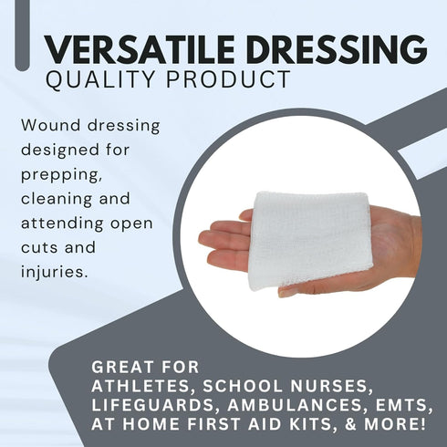 Dealmed 4" x 4" Surgical Sponges, 12-Ply Absorbent Woven Gauze Pads, 200 Count for First Aid