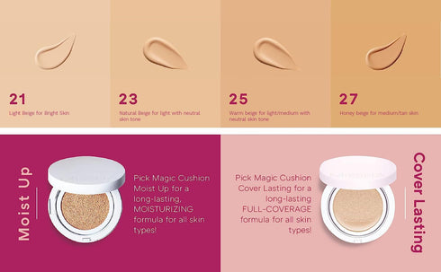 MISSHA Magic Cushion Foundation No.27 Honey Beige, Flawless Coverage, Dewy Finish, Easy Application for All Skin Types