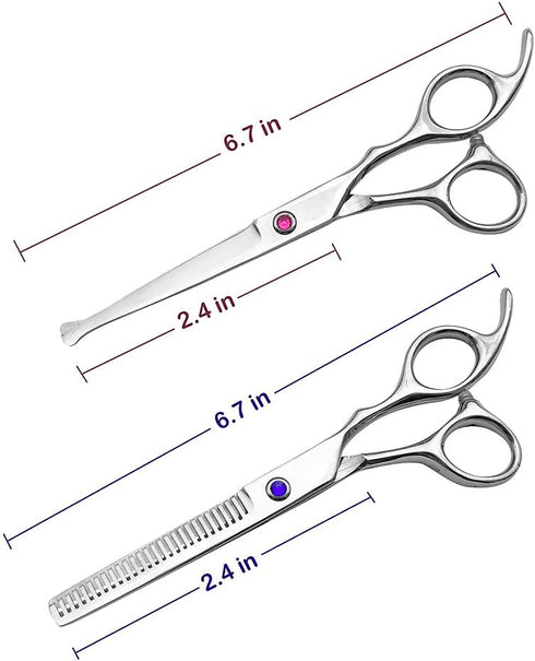 Professional Hair Scissors Barber Shears 6.5-inch - Salon Thinning Scissors for Women, Men, Kids, Home