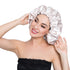 Stain Bonnet Adjustable Satin Sleep Cap, Reversible Double Layer X-Large Size in Champagne/Grey
