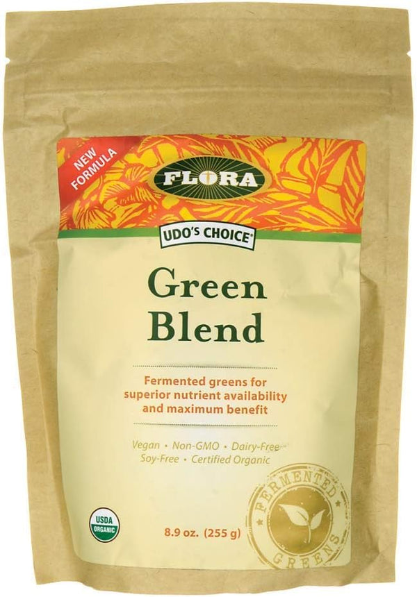 Flora Green Blend Fermented Grasses, Whole Foods and Superfoods, Antioxidant Rich with Kale and Broccoli (8.9-oz.