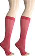 Truform Sheer Compression Stockings - 15-20 mmHg Women's Knee High Length, Open Toe, 20 Denier, Pink, 2X-Large