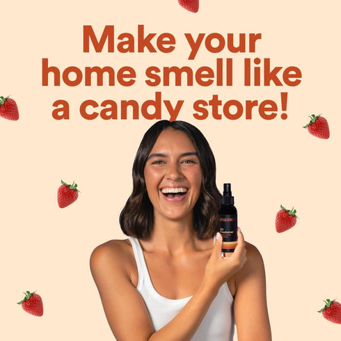 Mask Air Freshener Spray, Bathroom Deodorizer, Travel Size - Long Lasting Odor Eliminator, Maple Syrup Pancakes